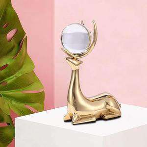 Figura de Reno sólida hecha a mano, modelo de ciervo decorativo con tapa de espejo, escultura de Reno galvanizada en oro, Exportación - Product Image 5