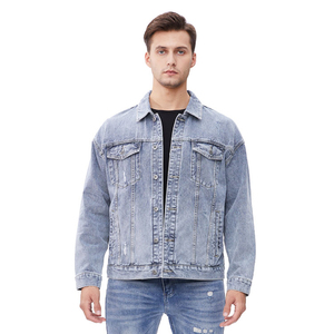 Vestes en jean décontractées de haute qualité pour hommes et veste en jean de style vintage grande taille avec décoration de boutons vente en gros - Product Image 3