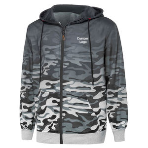 2024 Regular Fit Men's Winter Hoodie Zipper for 100% Cotton <b>Fleece</b> Windproof Breathable <b>Black</b> - Product Image 2