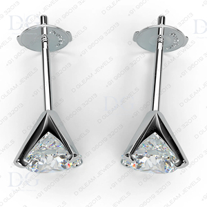 Boucles d'oreilles pendantes en forme de flèche tendance pour enfants, en argent 925, serties de 4 griffes, avec diamant moissanite, cadeau de fiançailles pour un anniversaire - Product Image 6
