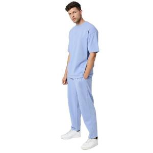 Ensemble de survêtement d'hiver pour hommes, couleur et logo personnalisés, haute qualité, respirant, décontracté, coupe ample, t-shirt, pantalon ample - Product Image 1