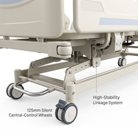 Lit d'hôpital manuel 3 fonctions, grandes barrières latérales, certifié CE ISO, garantie 2 ans, pour clinique et hôpital, Mexique, 110V