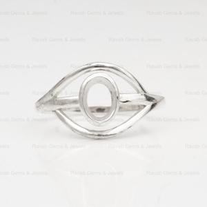 Plata de Ley 925 de la mejor calidad, sólido, 6x8mm, ovalado, semimontaje, bisel en blanco, anillo de ajuste, accesorios de joyería, componentes para piedras preciosas - Product Image 3