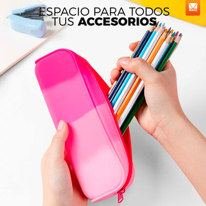 Étui à crayons portable en silicone pour enfants - Couleurs assorties - Product Image 4