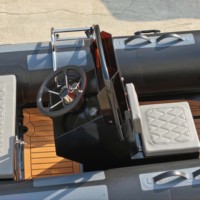 Bateau à rames en aluminium avec coque en Hypalon 390, pour la pêche et les loisirs en eaux océaniques, RIB 390 noir, bateau pneumatique gonflable