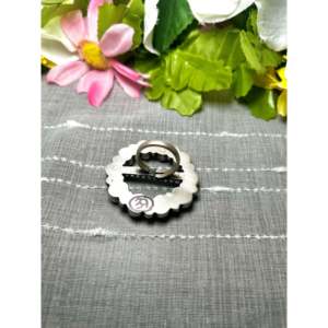 <b>Adjustable</b> Navajo Golden Hill Turquoise & Sterling Silver <b>Ring</b> Rose Gold Plated Bezel Setting Stainless Steel Gift - Product Image 4