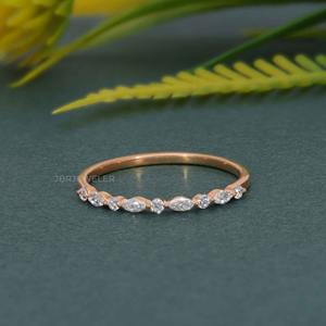 Vendeur chaud certifié IGI VVS Lab Grown Diamond 14k Solid Gold Alternative Marquise Wedding Band Ring Fine Fashion Luxury Jewelry - Product Image 4