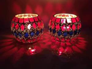 Porte-bougie en mosaïque aspect vintage Porte-bougie en mosaïque décoration bohème pour la maison Porte-bougie en mosaïque pour la décoration de table à bas prix - Product Image 3