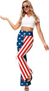 กางเกงทรงบานสำหรับผู้หญิงกางเกงสีล้วนมีกระเป๋าด้านข้างระบายอากาศ - Product Image 3