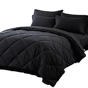 CS20 Comforter Set Nữ Hoàng grey/ánh sáng màu xám xuống thay thế Quilted, mềm kim cương đảo ngược giường Duvet Bộ tất cả các mùa 3 miếng