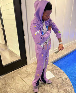 ชุดวอร์มผ้าคอตตอนฟลีซมีฮู้ดสำหรับผู้ชายชุดวอร์มผ้าคอตตอนฟลีซพิมพ์ลายใหม่2025 - Product Image 2