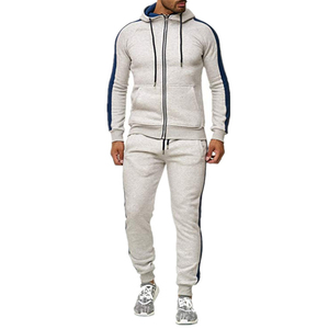 Hombres Otoño Invierno Casual Sólido Conjuntos Raya Cremallera Chándales Sudadera Pantalones Jogging Ropa Traje Deportivo Chándales para hombres OEM - Product Image 3