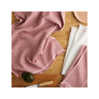 Serviette de cuisine ultra absorbante en coton brodé, épaisse, à carreaux, multicolore, pour le golf et la cuisine, idéale pour le lavage humide et le nettoyage à sec.