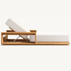 เก้าอี้อาบแดดทำจากไม้สักคุณภาพดีเพื่อการพักผ่อนกลางแจ้งในสไตล์โมเดิร์นที่โดดเด่นพร้อมโฟมนุ่ม - Product Image 5