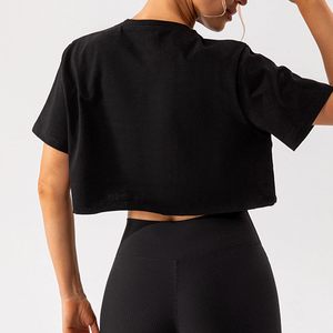 Camiseta extragrande de verano de alta calidad para mujer, camiseta de manga corta para entrenamiento de gimnasio, ropa de Yoga, camiseta de manga corta - Product Image 3