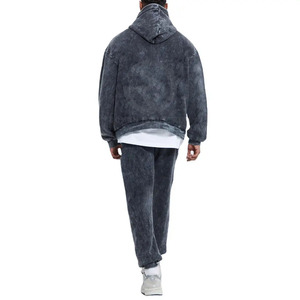 Style lavage à l'acide unisexe survêtement lourd Streetwear personnalisé bouffée impression surdimensionné lavage à l'acide à capuche ensemble - Product Image 5