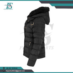 OEM Custom Women Winter Puffer Jacket Hooded Faux Fur Collar Down Coat Waterproof Quilted Warm Parka for Wholesale - Product Image 4