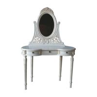 Commode française - Meuble de toilette peint en blanc, Indonésie.
