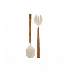 Wooden & Metal <b>Serving</b> <b>Spoon</b> and Fork Set Hot Selling Kitchen Use for Sale Eco Friendly Sustainable Salad Server - Product Image 5