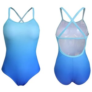 Traje de baño de una pieza con estampado de sublimación personalizado para niña con correas finas para entrenamiento de natación ejercicio piscina playa carreras - Product Image 2