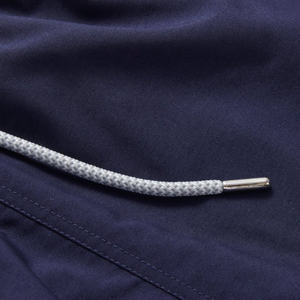 Shorts de bain bleu marine pour hommes, vêtements de plage légers à séchage rapide avec taille élastique, cordon de serrage, poches latérales, maillots de bain d'été - Product Image 5