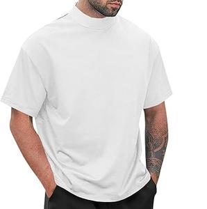 Camisetas redondas de cuello burlado de buena calidad en blanco con logotipo personalizado OEM, camiseta de manga corta a la moda para entrenamiento deportivo de verano - Product Image 1