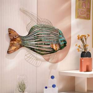 Décoration murale élégante en forme de poisson pour la maison, les hôtels et le salon décoration murale couleur or design moderne décoration murale en métal - Product Image 6