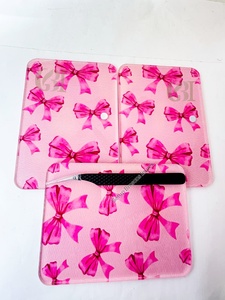 High Quality Sustainable Custom <b>Acrylic</b> New Cute Pink Bow Print Lash Tile With Magnet For Eyelash Extension Tweezers Available - Product Image 5