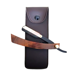 Maquinilla de afeitar de acero inoxidable para peluquero con mango de madera, logotipo personalizado, instrumentos de belleza para peluquería, forma de polvo - Product Image 6