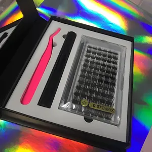 Kit de extensão de cílios DIY para cílios com efeito falso 5D de marca própria