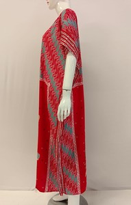 Robe décontractée Kell JB Nouveau caftan haut de gamme avec motif tendance à col en V Fermeture élastique à la taille pour l'été à l'intérieur Longueur genou - Product Image 3