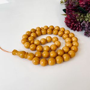 Misbaha de ámbar báltico color caramelo, 45 cuentas redondas de ámbar natural, cuentas de 15 mm, Ramadán; Envío internacional exprés - Product Image 3