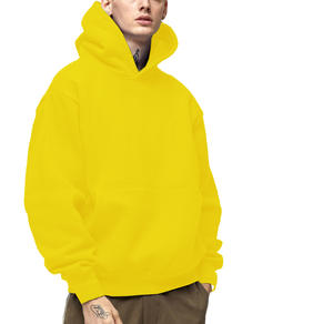 Eco Friendly 100% Cotton <b>Yellow</b> Printed Knit <b>Hoodie</b> Unisex Streetwear Custom Design and OEM Manufacturing DTF Logo - Product Image 1