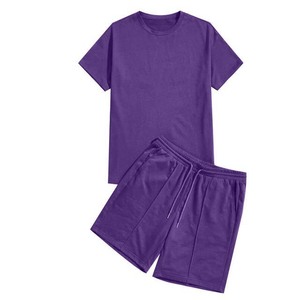 2025 meilleure vente de vêtements pour hommes plaine surdimensionné grande taille ensembles de coton High Street Style 2 pièces ensembles pour hommes pas cher prix conception OEM - Product Image 1
