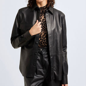 เสื้อเชิ้ตหนังแท้ผู้หญิงขายดีปี 2024 ไซส์ใหญ่ ปักลาย สตรีทแวร์ แขนยาว กระดุมข้อมือ ปรับแต่งได้ - Product Image 6