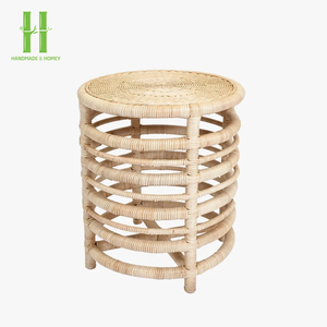 Vente en gros de nouveaux meubles en rotin pour salon, table basse en rotin avec plateau en verre, fabriqué au Vietnam - Product Image 3