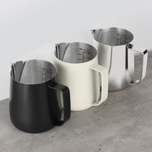 304 Edelstahl Milchaufschäumkrug Latte Art Krug Espresso Kaffee Barista Milchkrug mit Skala 350ml 1000ml - Product Image 6