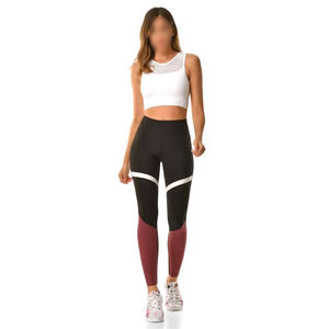 Leggings de sport réversibles taille haute pour femmes de qualité supérieure Logo de conception sans couture pour la course à pied en tissu tricoté en Spandex - Product Image 2