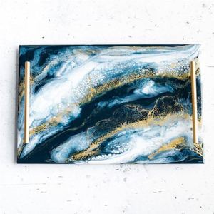 New Handmade Design Resin Serving <b>Tray</b> for Flat Weddings Flowers Decoration & <b>Dinner</b> Servings - Product Image 3