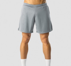 Grey Mesh <b>Shorts</b> for <b>Men</b> Regular Fit Gym Workout Style with Drawstring Elastic Waistband Side Pockets Polyester Fabric <b>Shorts</b> - Product Image 1