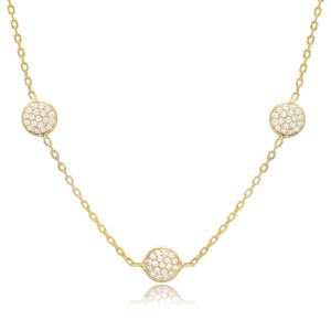 Collar con Colgante de Zirconia Brillante de Diseño Redondo para Mujer, Joyería Turca Hecha a Mano al por Mayor en Plata de Ley 925 - Product Image 4