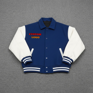 Veste universitaire matelassée en coton épais de grande taille pour homme veste hip hop à col rabattu avec broderie en chenille personnalisée et logo - Product Image 4