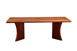 Mesa de comedor rectangular moderna para 10 personas de mediados de siglo con madera maciza de nogal y acabado de PU Diseño estable para uso en hoteles y villas - Product Image 2