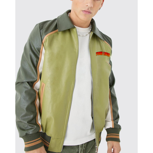 High Quality Letterman Varsity Men's <b>Jackets</b> Color Block <b>Genuine</b> <b>Leather</b> <b>Jacket</b> for Man Winter Wear Stylish Man <b>Jackets</b> 2025 - Product Image 4