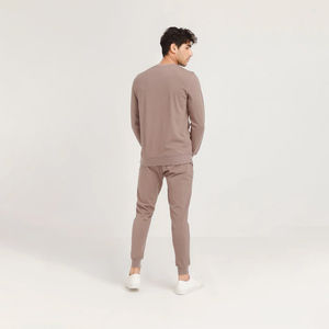 Conjunto Deportivo de Dos Piezas de Felpa 100% Algodón para Hombre, Sudadera Lisa con Cuello Redondo, Ropa Deportiva al por Mayor - Product Image 3