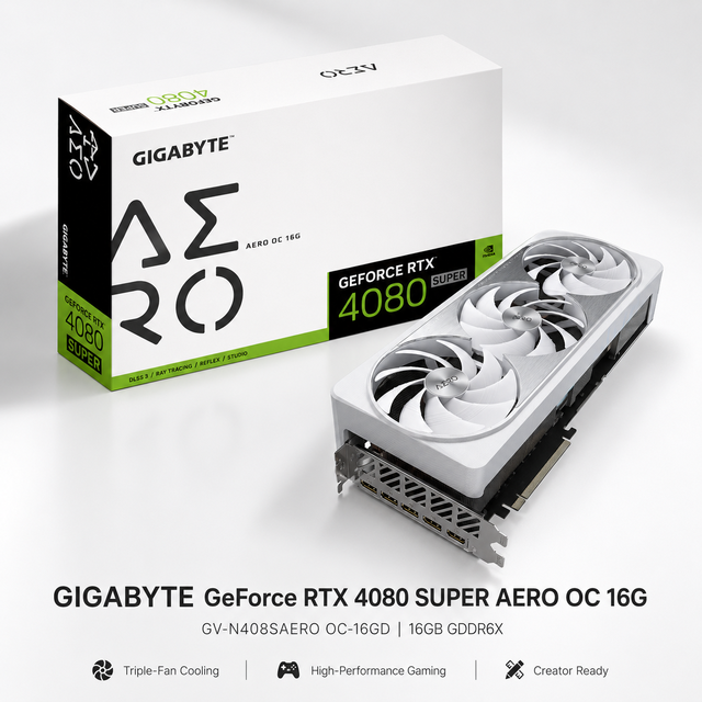 GIGABYTE RTX 4080 16GB AERO OC Fan-Cooled Workstation Graphics Card with 16GB GDDR5 Memory PCI Express 4.0 16X 22.4 Gbps