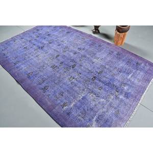 พรมตุรกีโบราณขนาด5.6x9.2ฟุตผ้าขนแกะสีม่วงถักทอในห้องนั่งเล่นพรมยางรองสำหรับวัยรุ่นสี่เหลี่ยมผืนผ้าโถงทางเดิน - Product Image 4