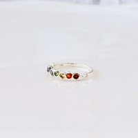 Nouvelle bague de méditation chakra en argent sterling 925, style tendance, faite à la main, sertie de pierres précieuses naturelles, cristal rhodié, pour femme