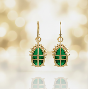 Luxury Green Hydro Oval <b>Earrings</b> with CZ in 18K Gold Plated 925 Sterling Silver Drop Dangle <b>Earring</b> Gift for Her - Product Image 6