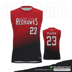 Maillot de baseball sans manches à col rond pour homme, uniforme d'équipe personnalisé, vêtements de sport respirants, 100% polyester, antibactérien - Product Image 3